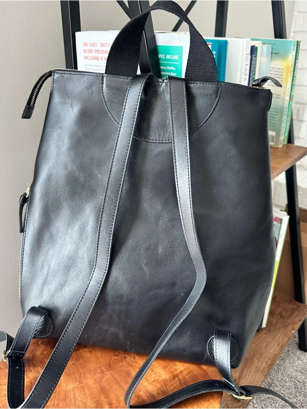 Clare V. Remi Backpack in Black Rustic Leather - Like New / Fits 14" Laptop - Picture 2 of 6
